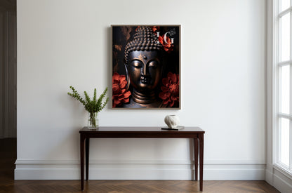 Buddha art print designed to create a calming atmosphere, available as printable wall decor.