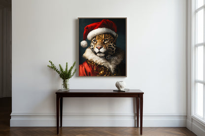 Leopard Christmas Print - Renaissance Animal Portrait