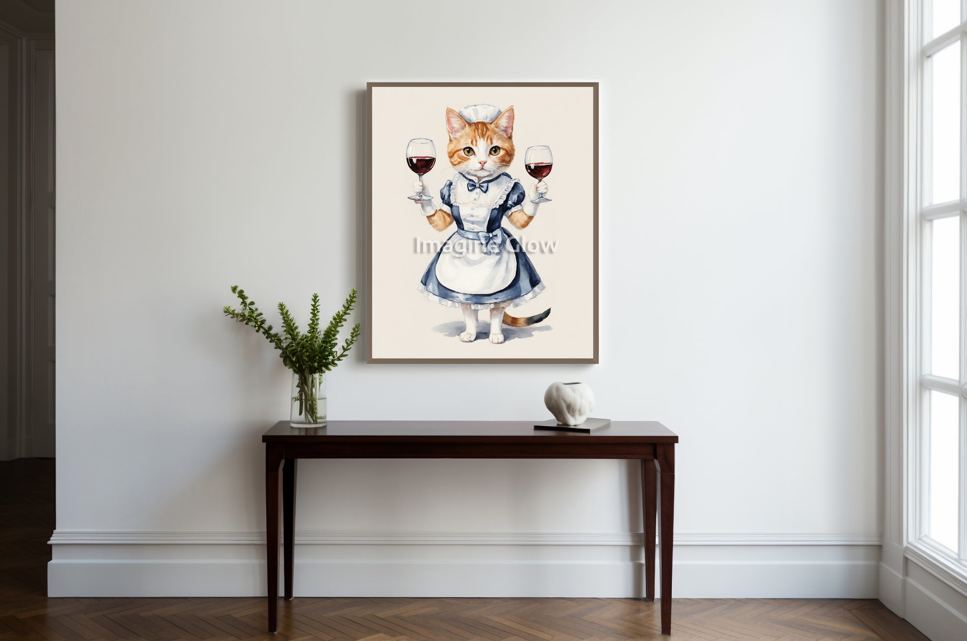 Printable Cat with red wine artwork showcasing a playful design.