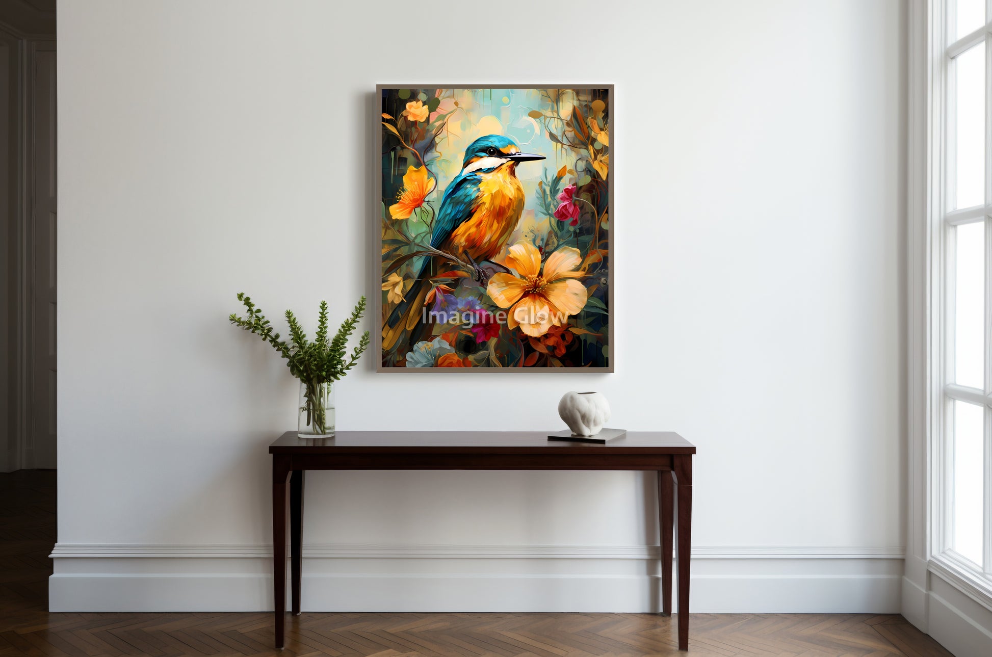 Charming animal wall decor showcasing a bird perched on a branch