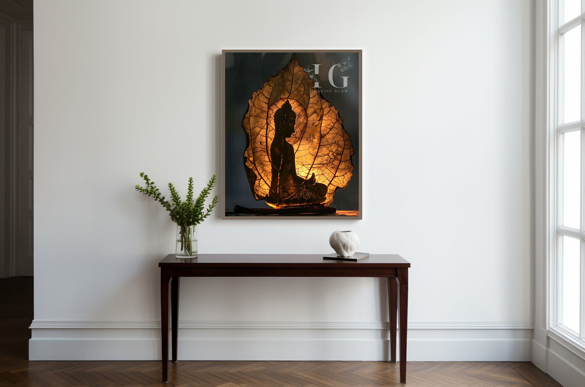 Tranquil Buddha wall art, perfect for meditation room or peaceful spaces.