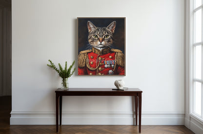 Military Cat Art Print - Renaissance Pet Portrait