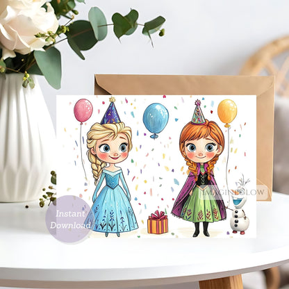 Frozen birthday card for kids
Magical winter birthday greeting
