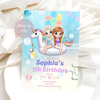 printable frozen pool birthday invite
frozen canva birthday invitation
