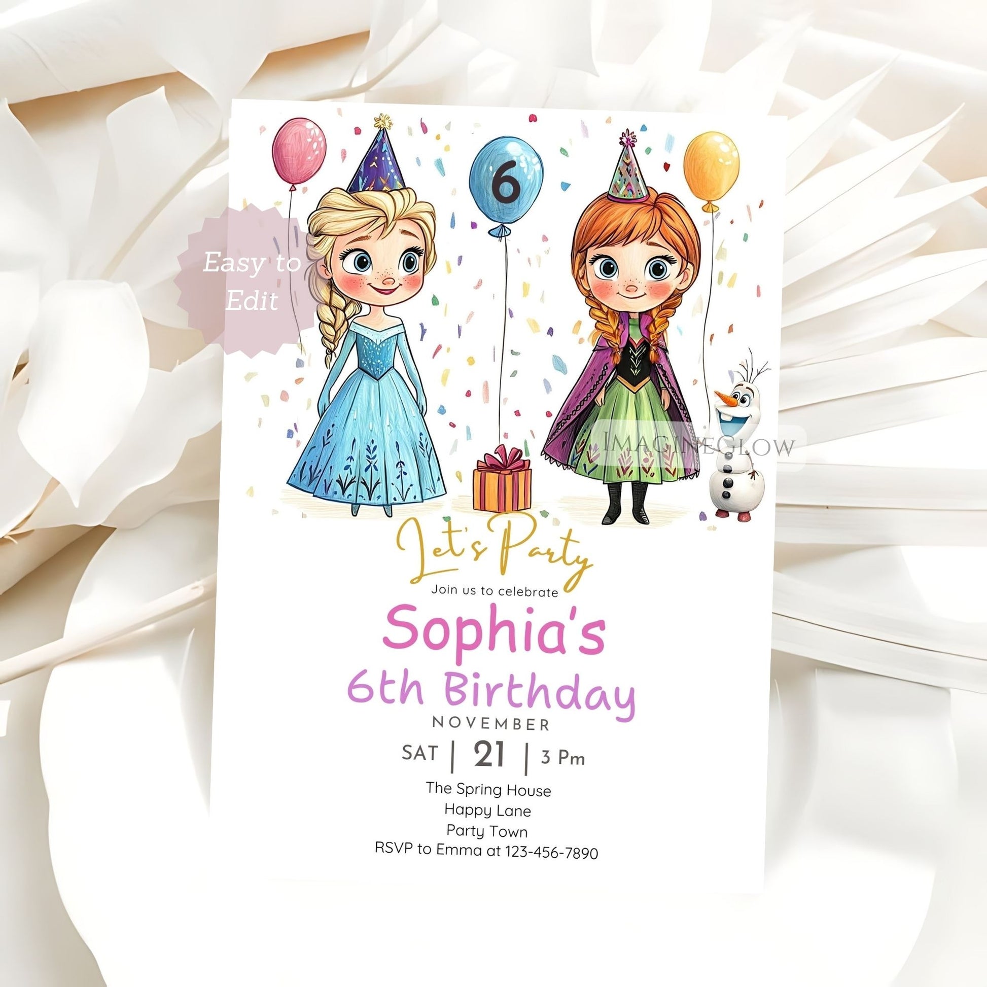 Printable Frozen invitation for kids
