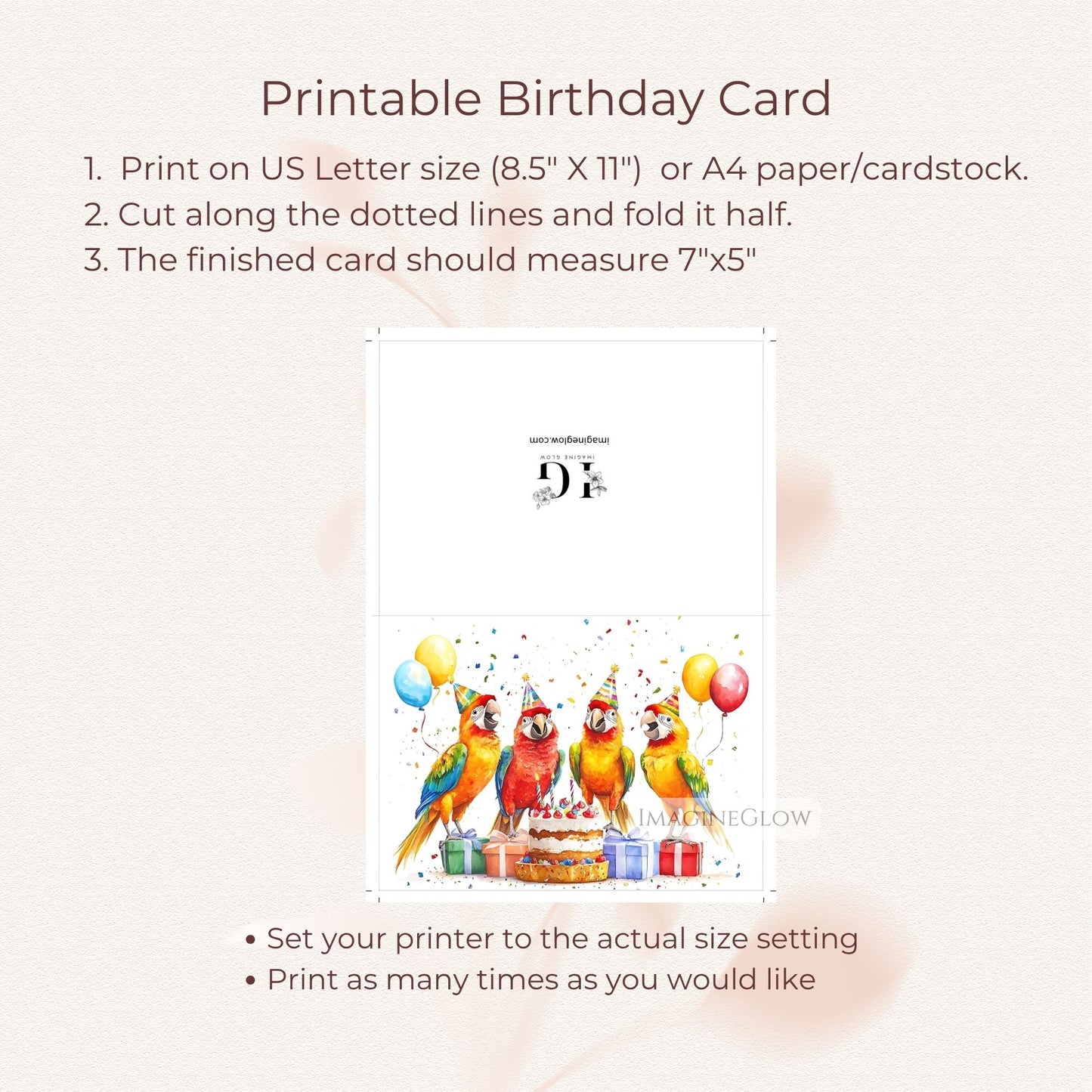 tropical bird birthday card
birthday card with parrot
unique parrot birthday card
animal lover birthday card