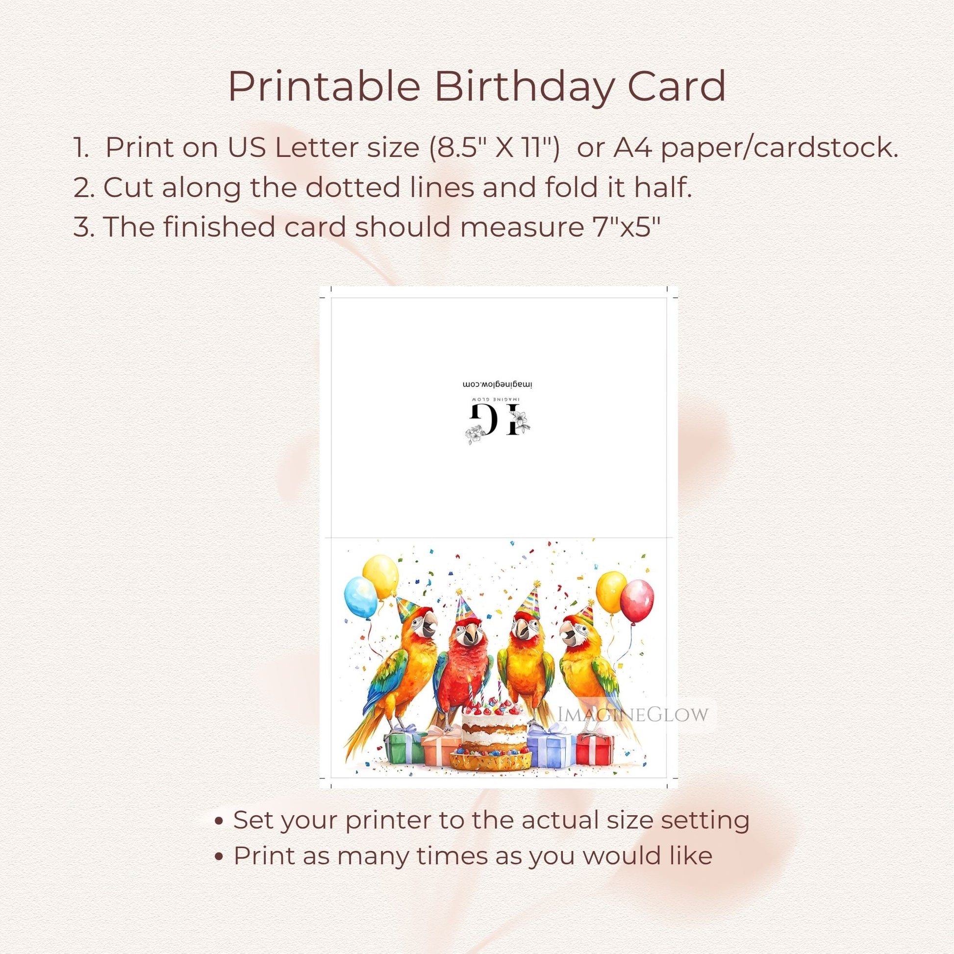 tropical bird birthday card
birthday card with parrot
unique parrot birthday card
animal lover birthday card