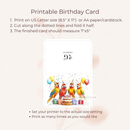 tropical bird birthday card
birthday card with parrot
unique parrot birthday card
animal lover birthday card