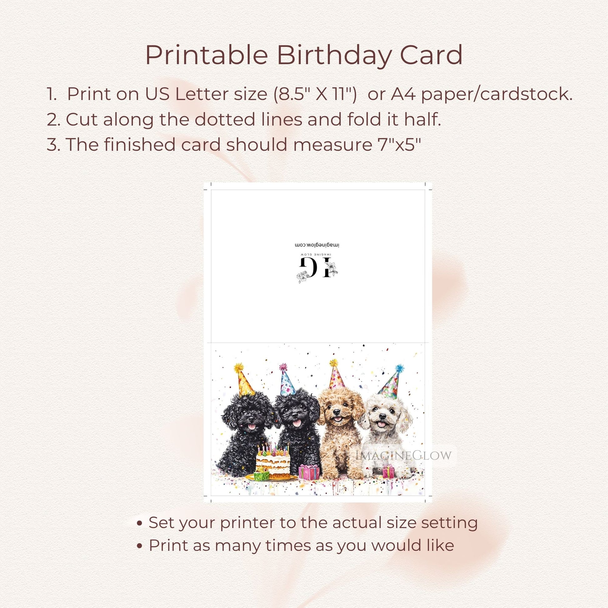 fluffy toy poodle digital card
poodle dog lover birthday card

