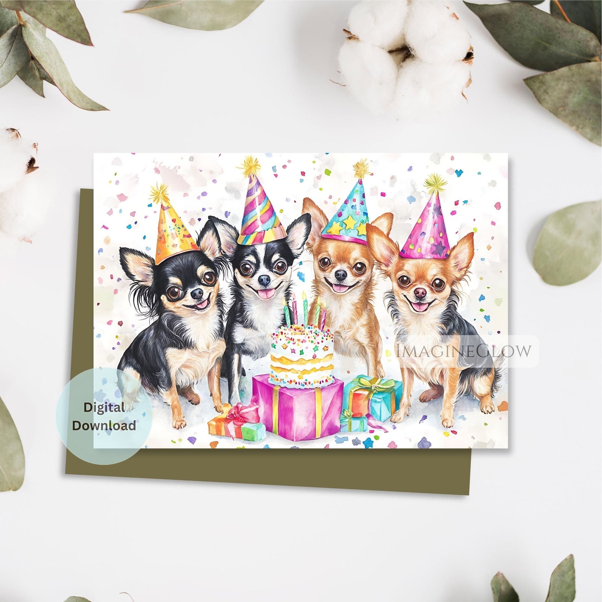 chihuahua birthday card printable
cute chihuahua digital greeting card
