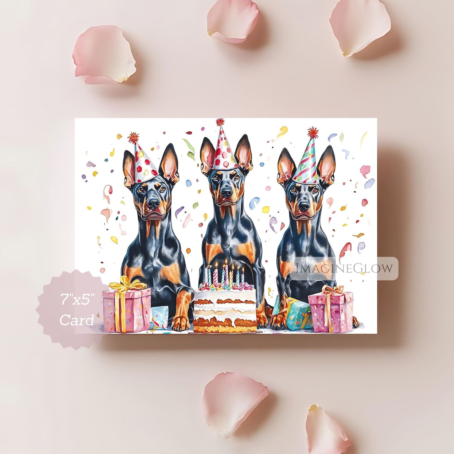 folded Doberman printable card
Doberman card for dog lovers
birthday card Doberman Pinscher
