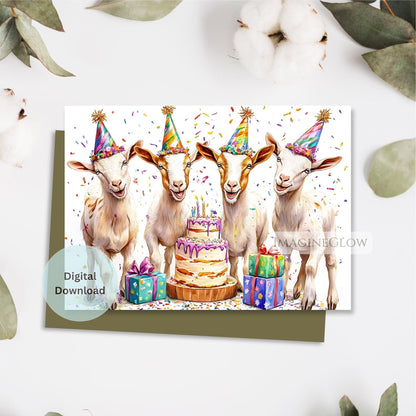 goat birthday card
funny farm animal greeting card
printable goat birthday card
