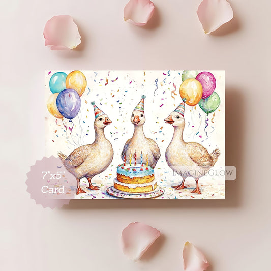 one silly goose card
funny goose greeting card
printable silly goose card
cute goose illustration card
humorous greeting card

