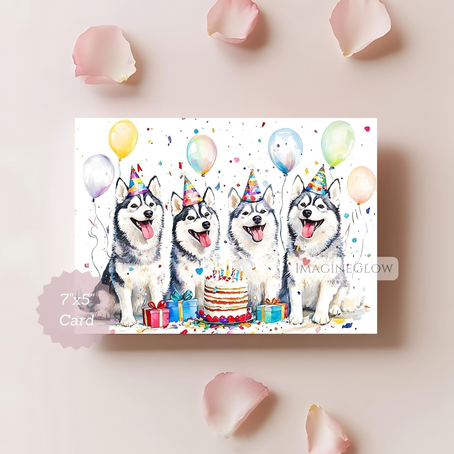 siberian husky printable card
dog lover husky birthday card

