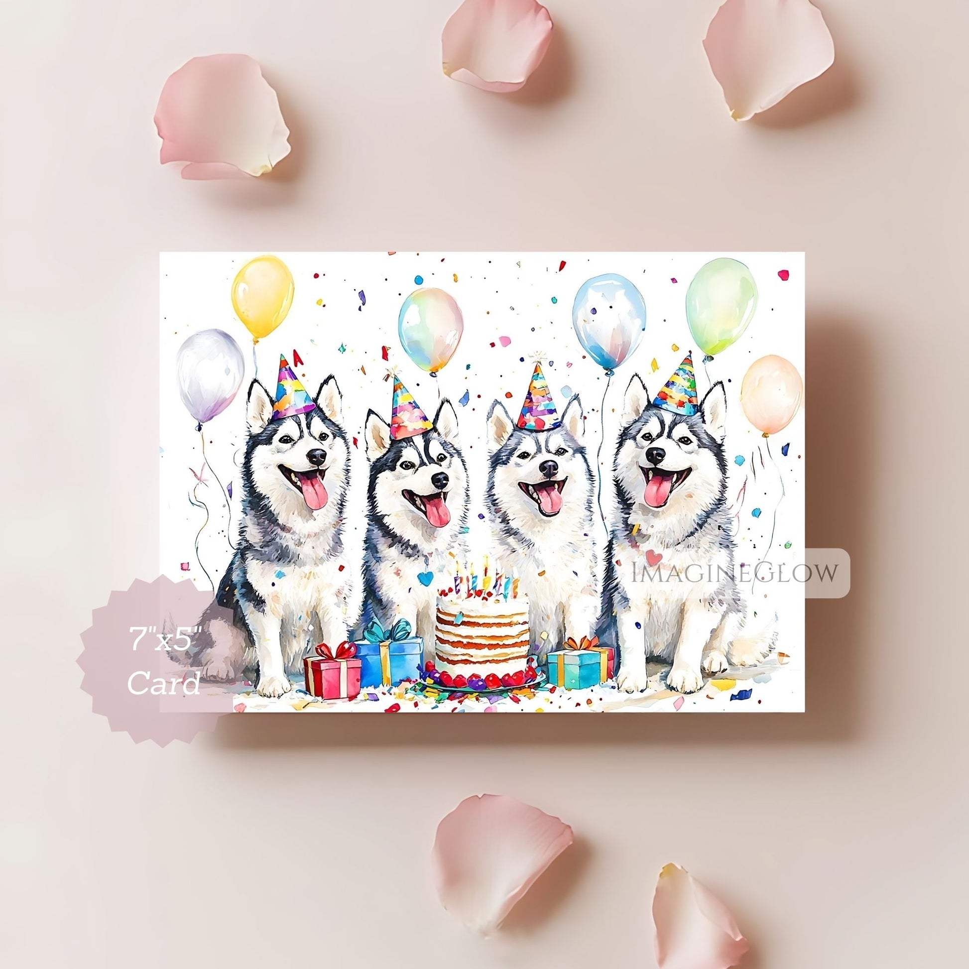 siberian husky printable card
dog lover husky birthday card
