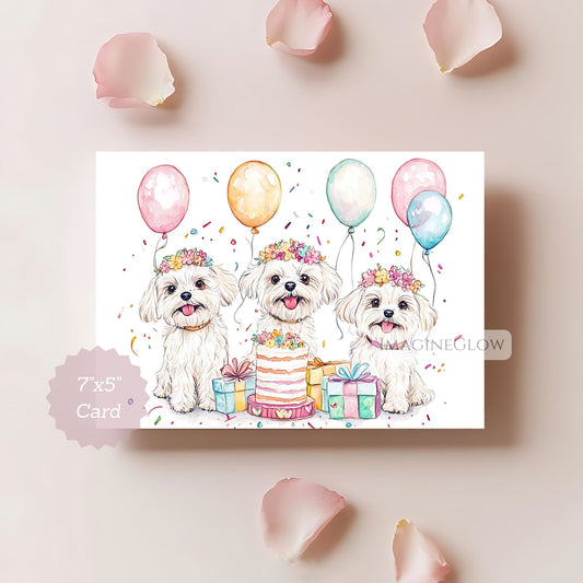 maltese birthday card
printable maltese greeting card
