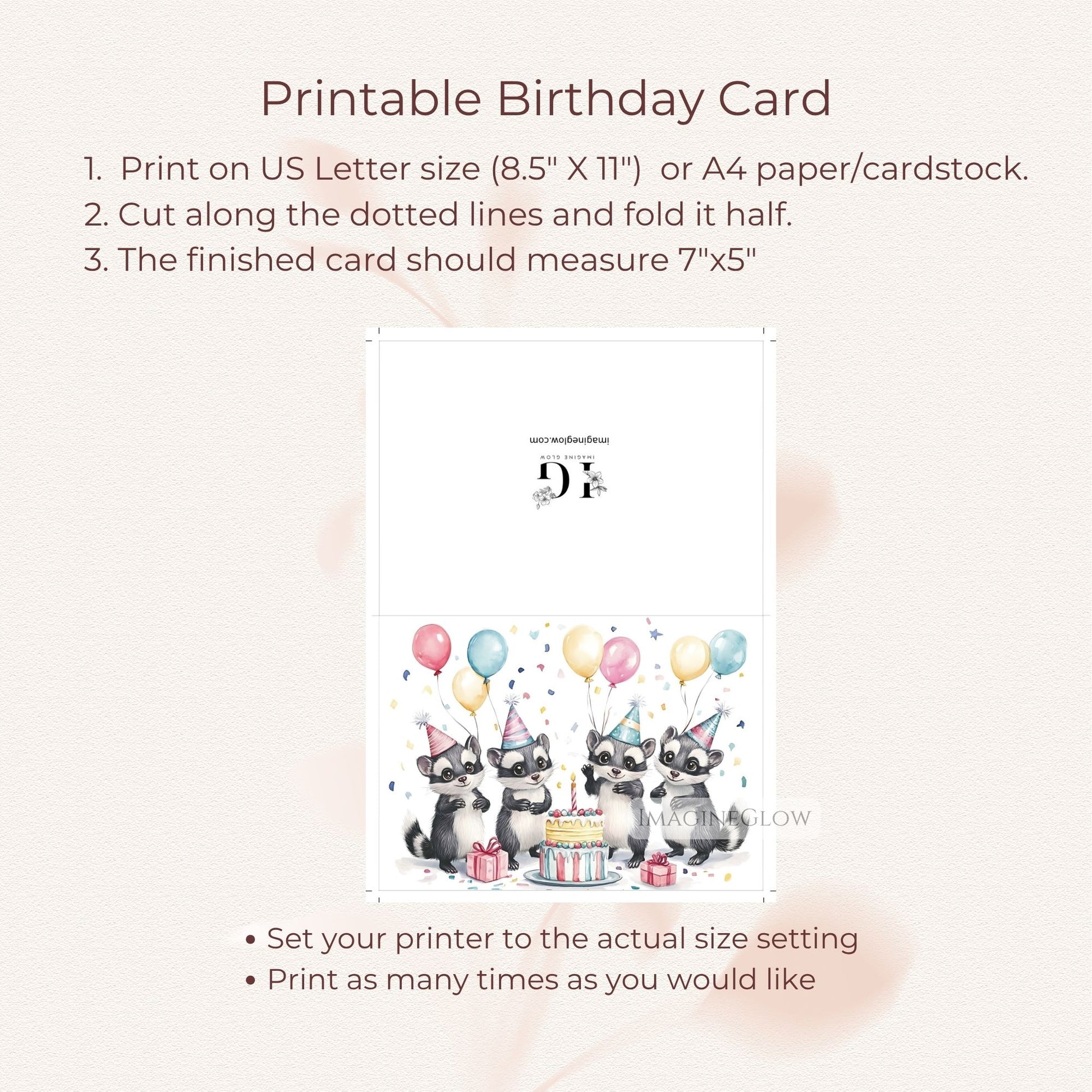skunk greeting card printable
funny skunk birthday card
skunk animal birthday card