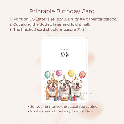 bulldog lover greeting card
adorable bulldog printable birthday card