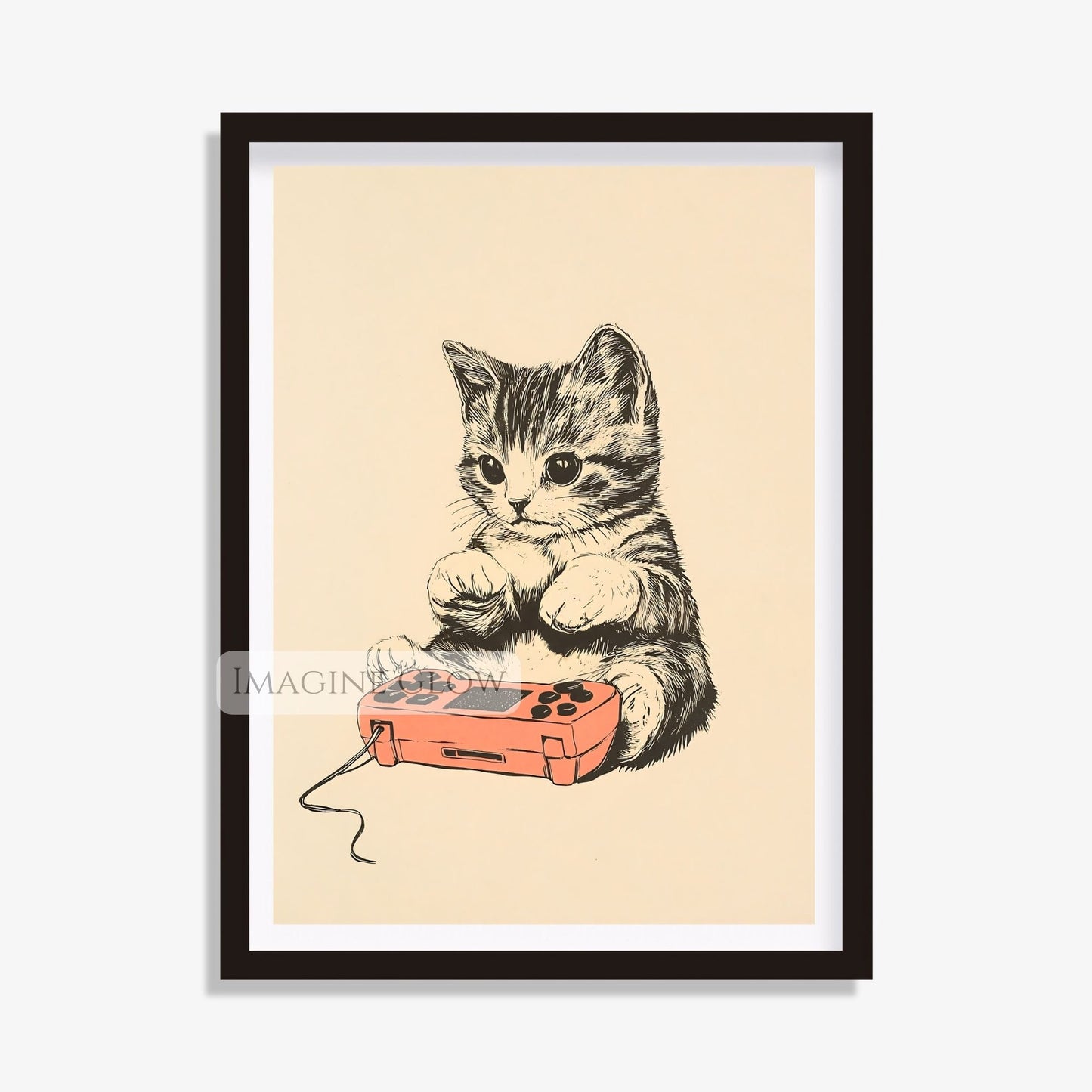 Digital Download Gaming Cat Print
