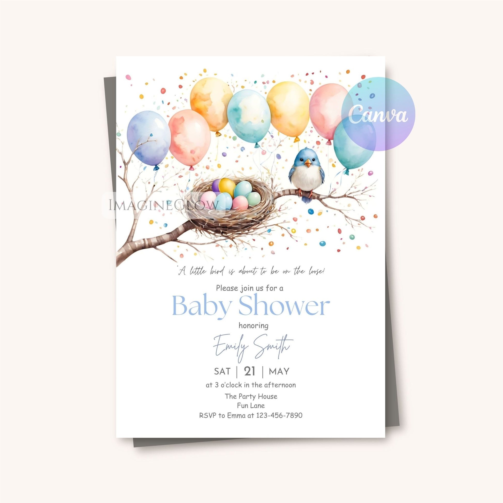 nature theme baby shower card

