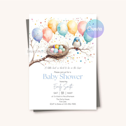 nature theme baby shower card
