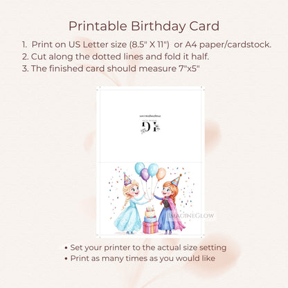 printable winter wonderland card
frozen sisters birthday card
