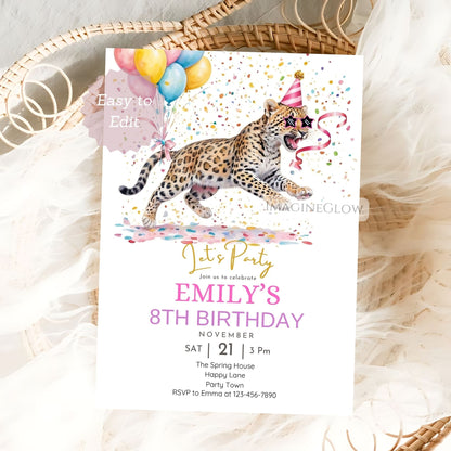 jungle leopard safari invitation template
printable leopard safari birthday card
