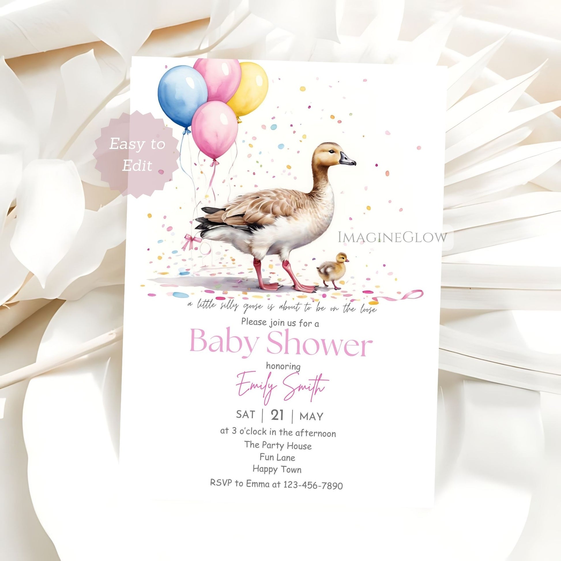 goose baby shower invite gender neutral
