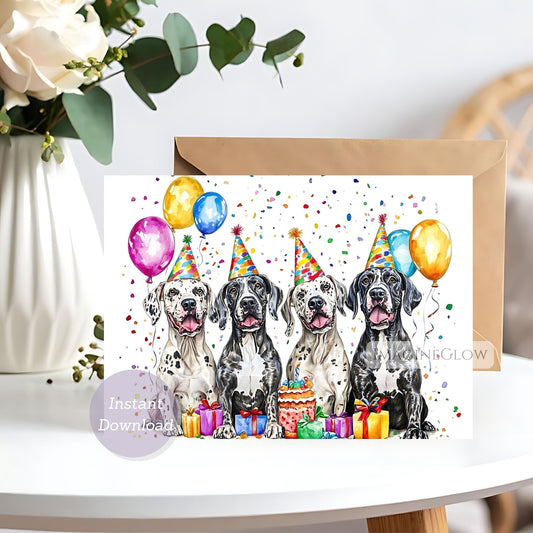 great dane birthday card
digital great dane greeting card
printable dog birthday card
funny great dane birthday card
great dane dog lover card
