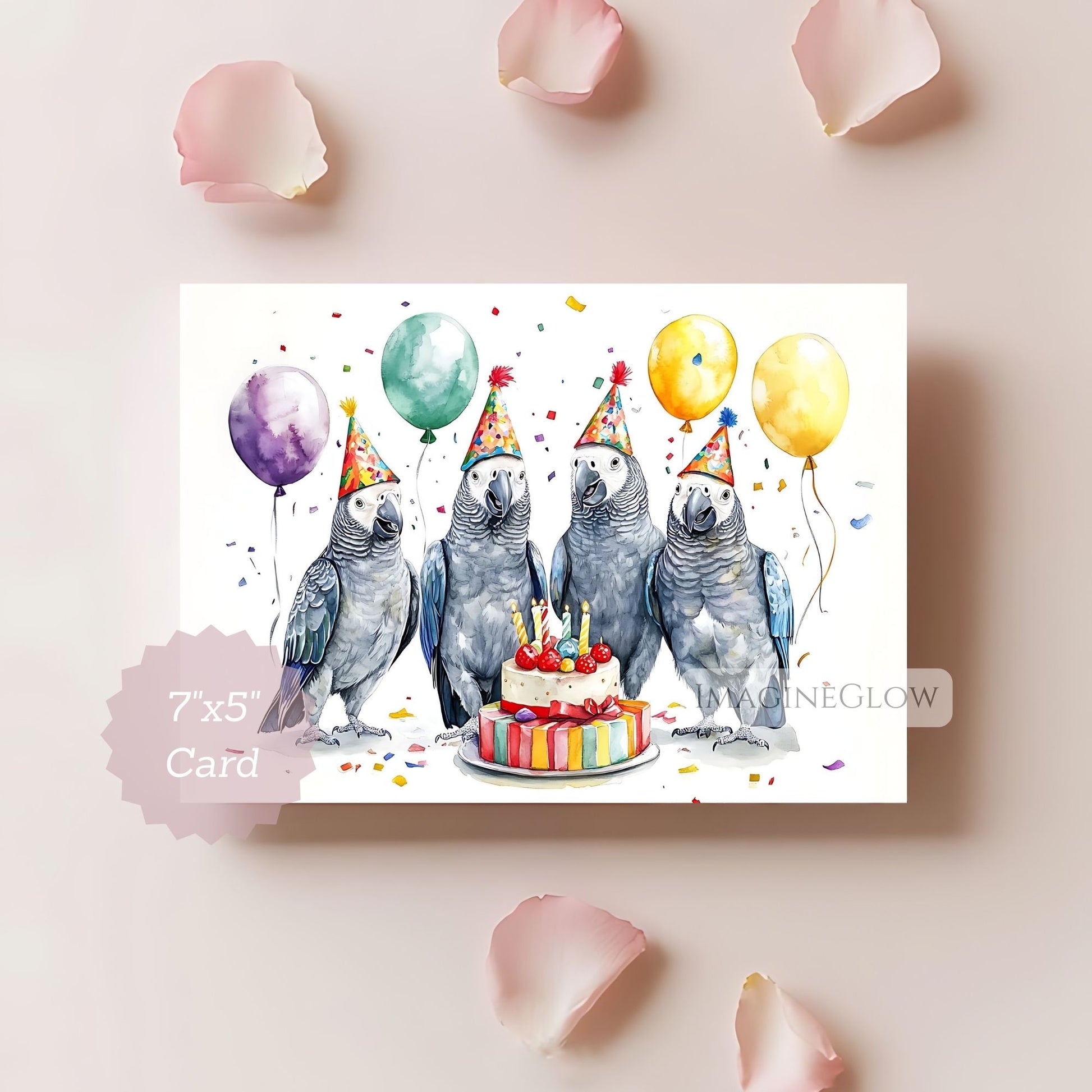 kids parrot card
adult bird birthday card
playful parrot illustration
