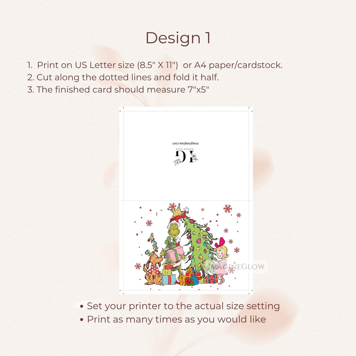 printable grinch holiday greeting card
