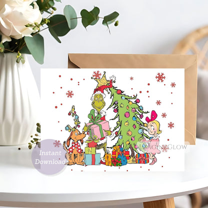 grinch christmas card printable
grinchmas holiday greeting card
