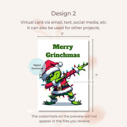 grinch christmas printable greeting cards
