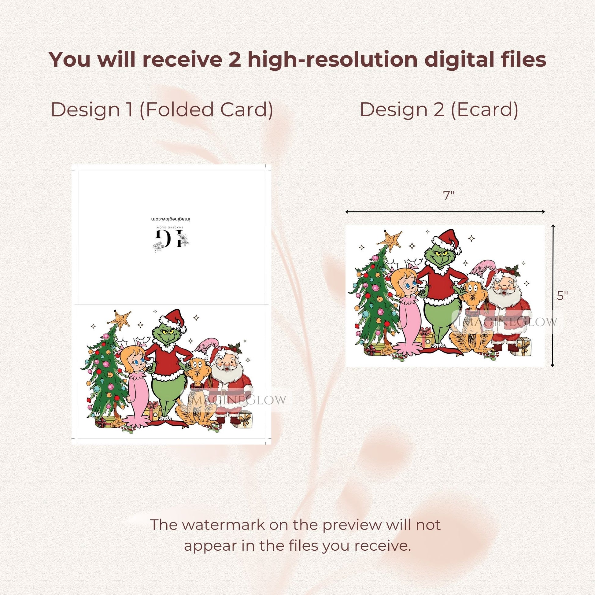 holiday grinch christmas greeting card
