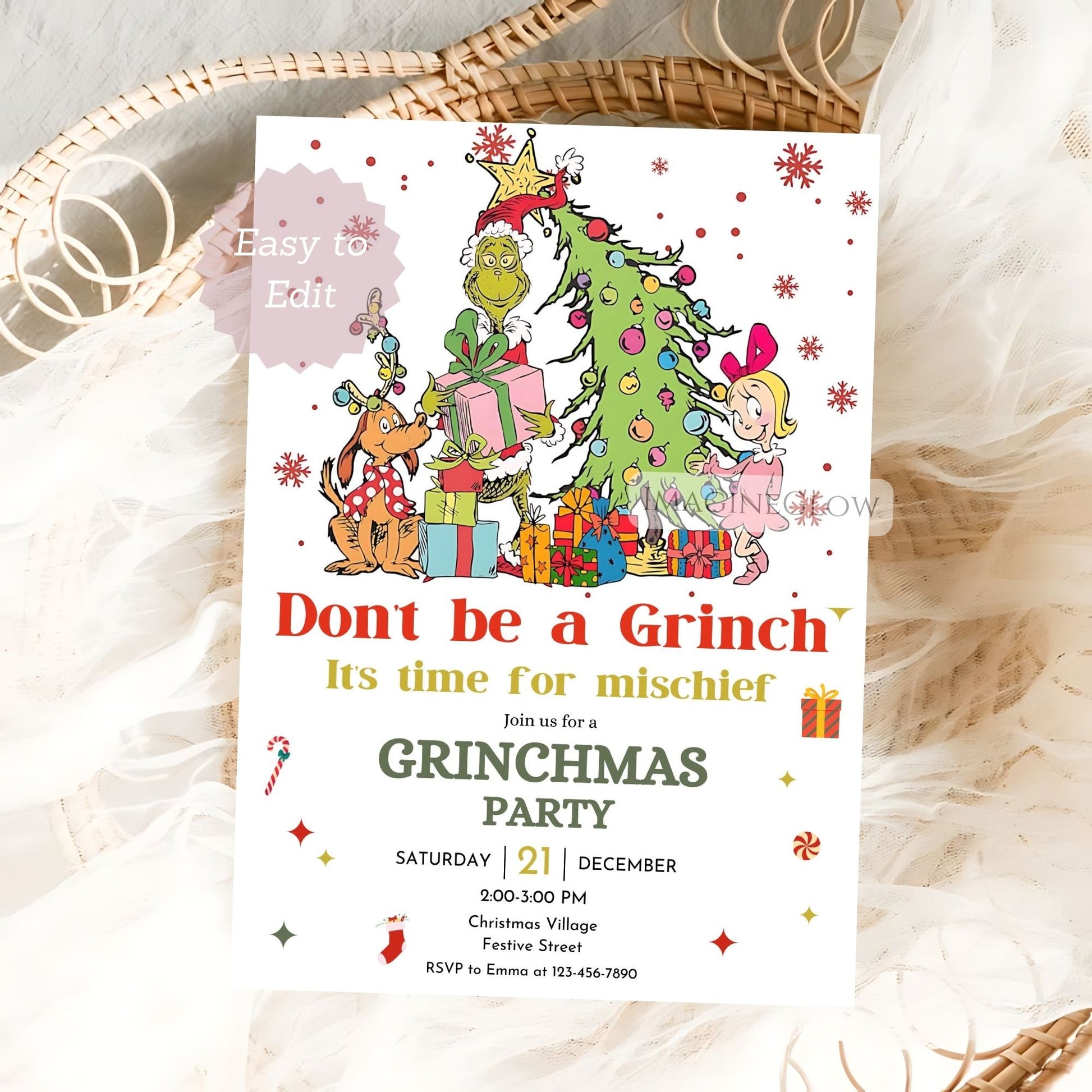 printable grinchmas christmas invite
grinch themed holiday party invitation