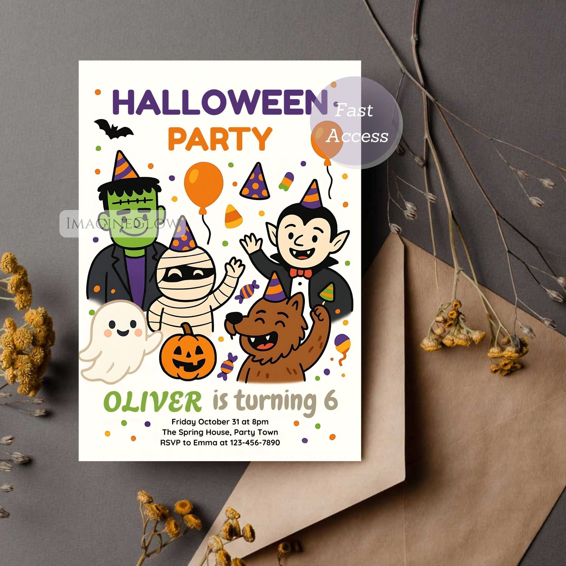 fun halloween birthday card
