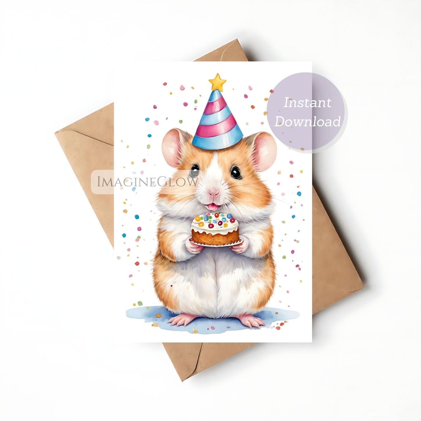 Rodent birthday greeting
Adorable hamster card
