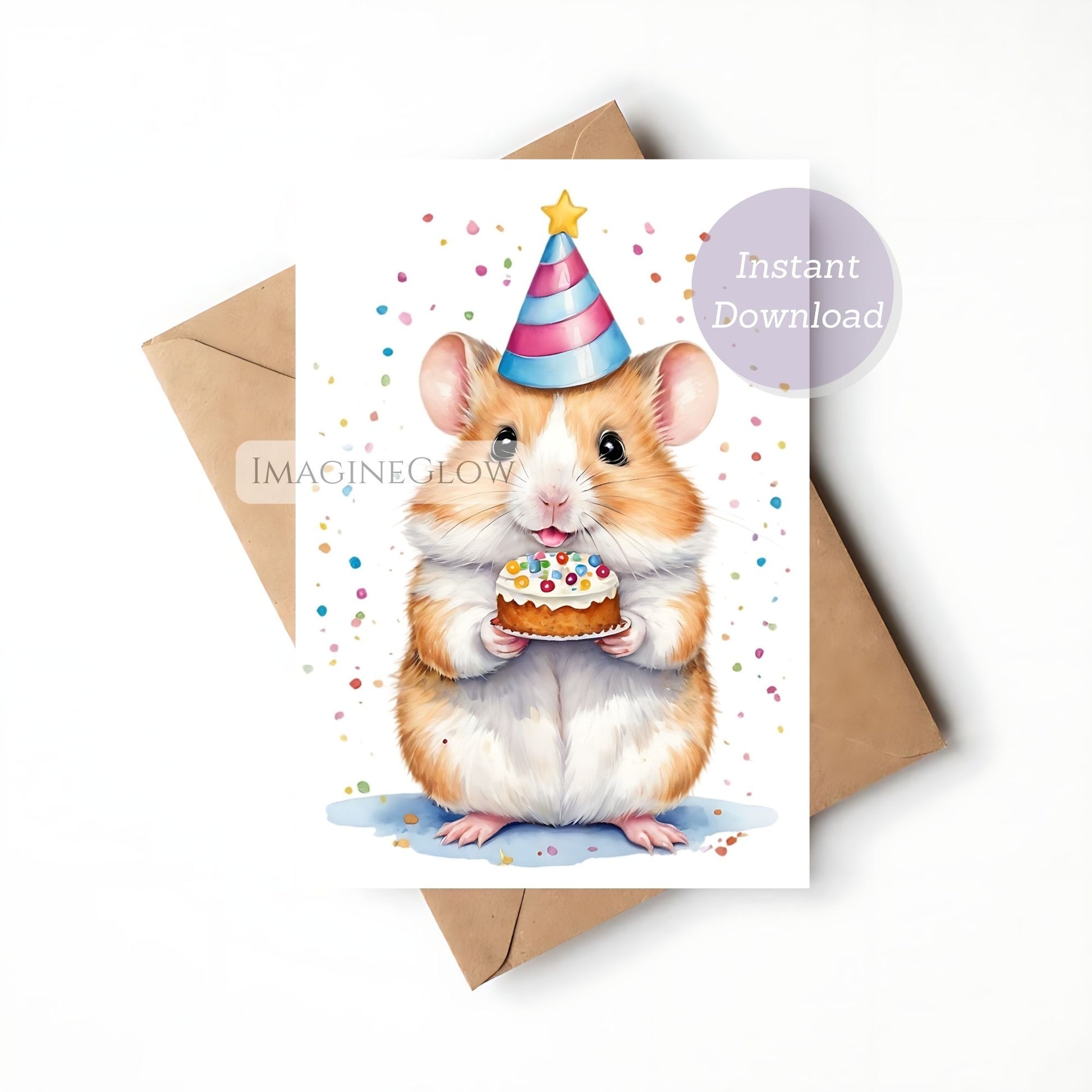 Rodent birthday greeting
Adorable hamster card
