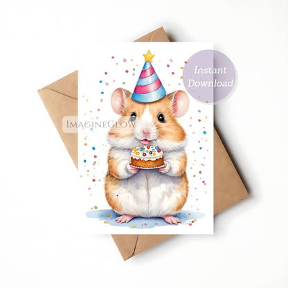 Rodent birthday greeting
Adorable hamster card
