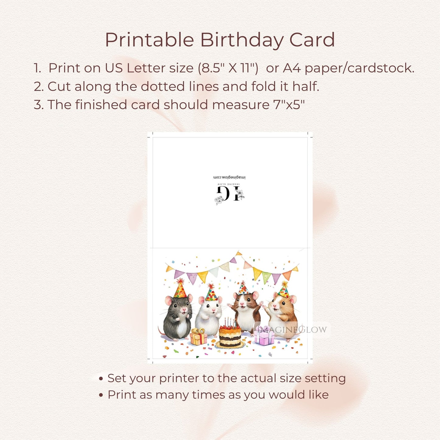 Hamster greeting card for adults
Cute pet-themed birthday card