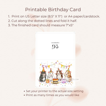 Hamster greeting card for adults
Cute pet-themed birthday card