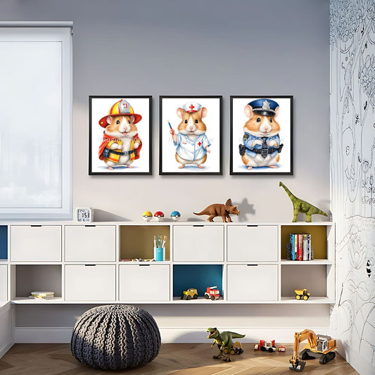 Hamster nursery prints for baby room wall decor