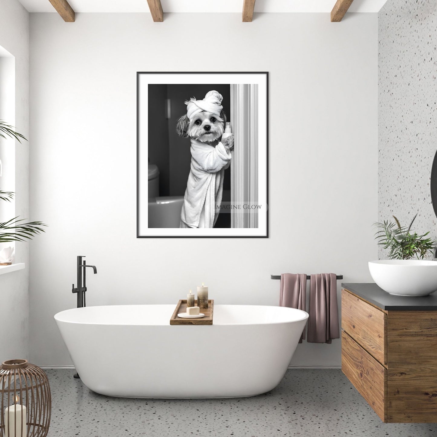 Funny Havanese bathroom decor photo
