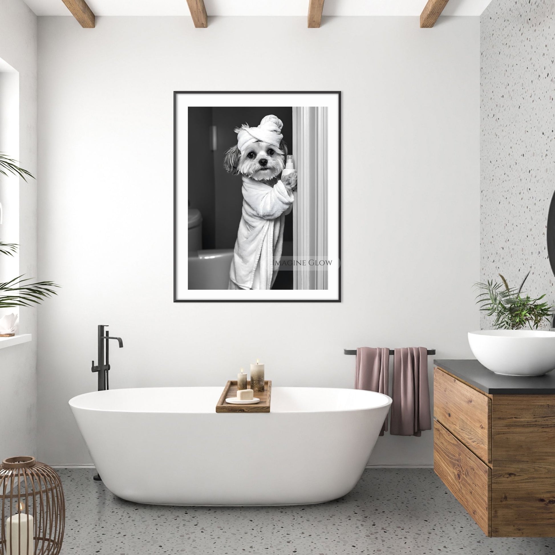 Funny Havanese bathroom decor photo
