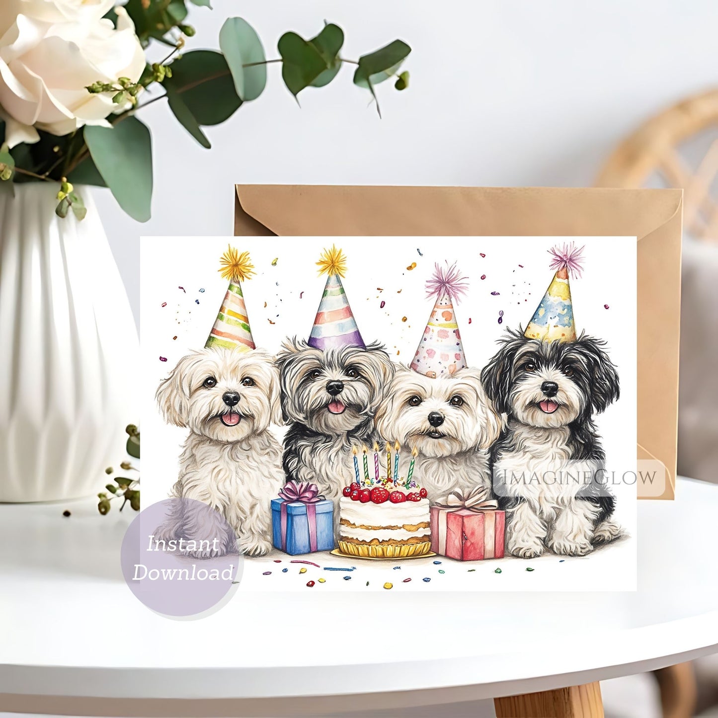 cute havanese dog card digital download
fun birthday card for dog lovers
