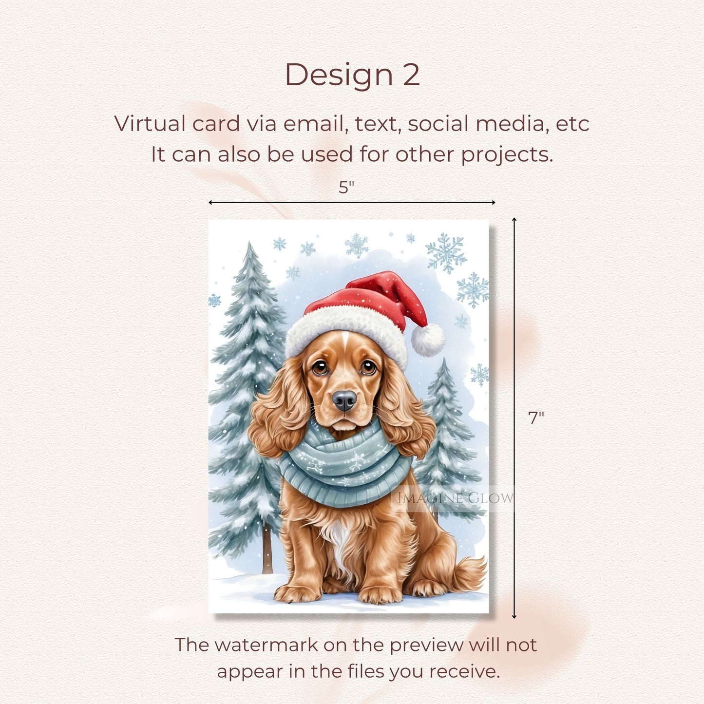 cocker spaniel holiday card for pet owners
cute christmas card with cocker spaniel design