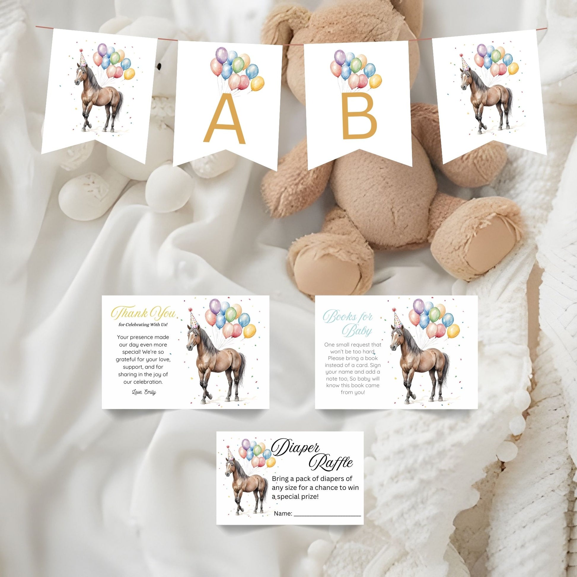 baby boy horse baby shower invitation
