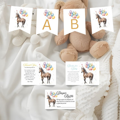 baby boy horse baby shower invitation
