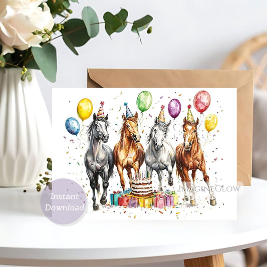 horse birthday card
printable horse birthday card
equestrian birthday card
