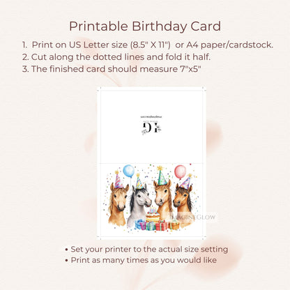 horse card for adults
country horse birthday card
digital horse greeting card
